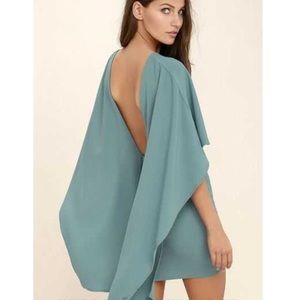 Lulus Open Back Cape Sleeve Mini Dress